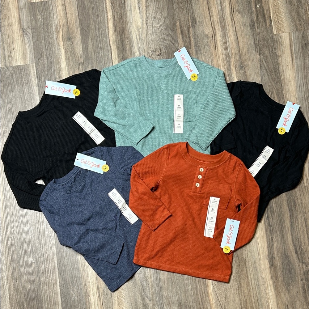 NWT Five Cat & Jack Long Sleeve Shirts Lot